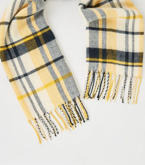 New Look Yellow and Navy Check Scarf