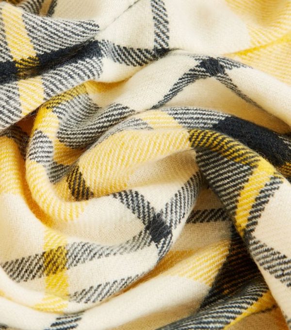New Look Yellow and Navy Check Scarf