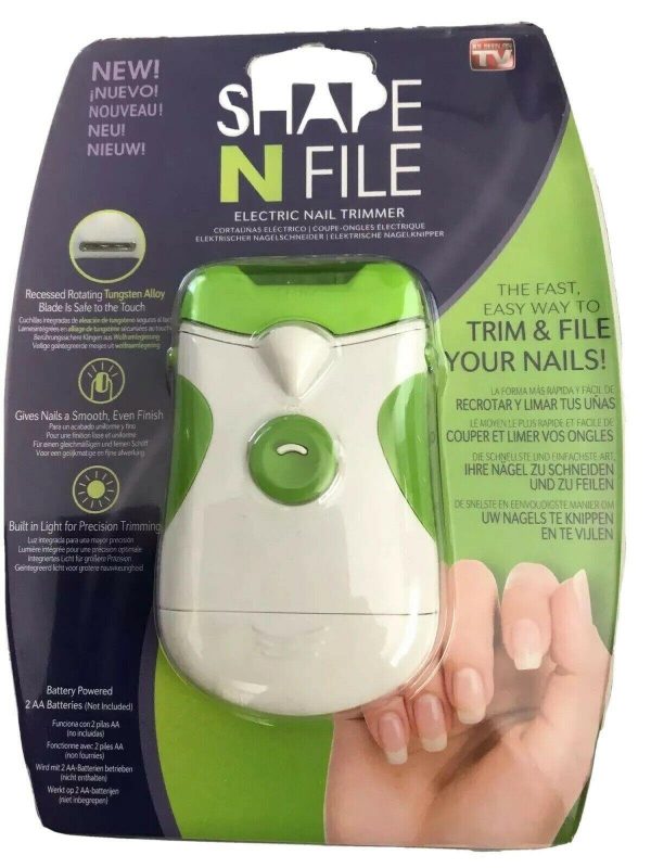 SHAPE N FILE Electric Nail Trimmer Cordless Battery Powered Pedicure