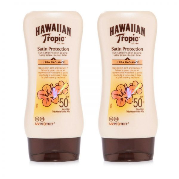 2 X 180ml Hawaiian Tropic Satin Protection Ultra Radiance SPF 50