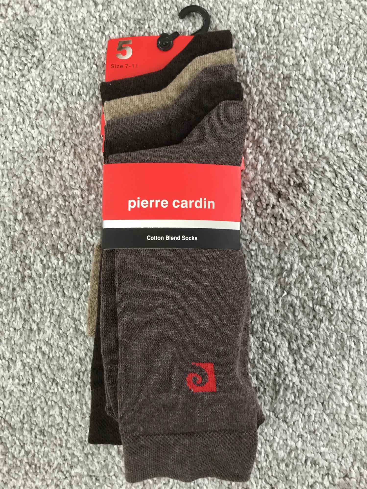 UK Size 7-11 7 Pairs Pierre Cardin Formal Cotton Blend Mens Socks Blue Shades