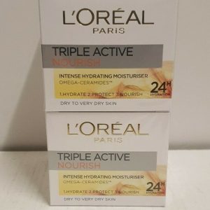 2 x L'Oreal Paris Triple Active Nourish Intense Hydrating Moisturiser 50ml