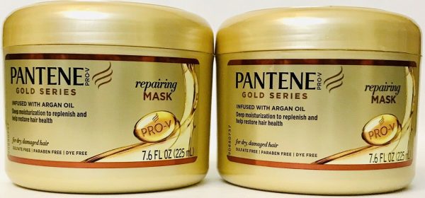 2 x PANTENE PRO-V Gold Series Reapairing Mask Infused with Argan Oil 225ml