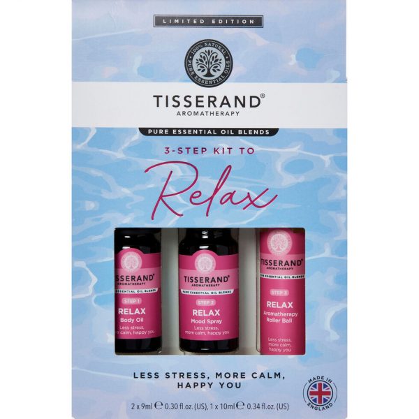 Tisserand Aromatherapy Three Step Kit To Relax - Pure Essential Oil Blends