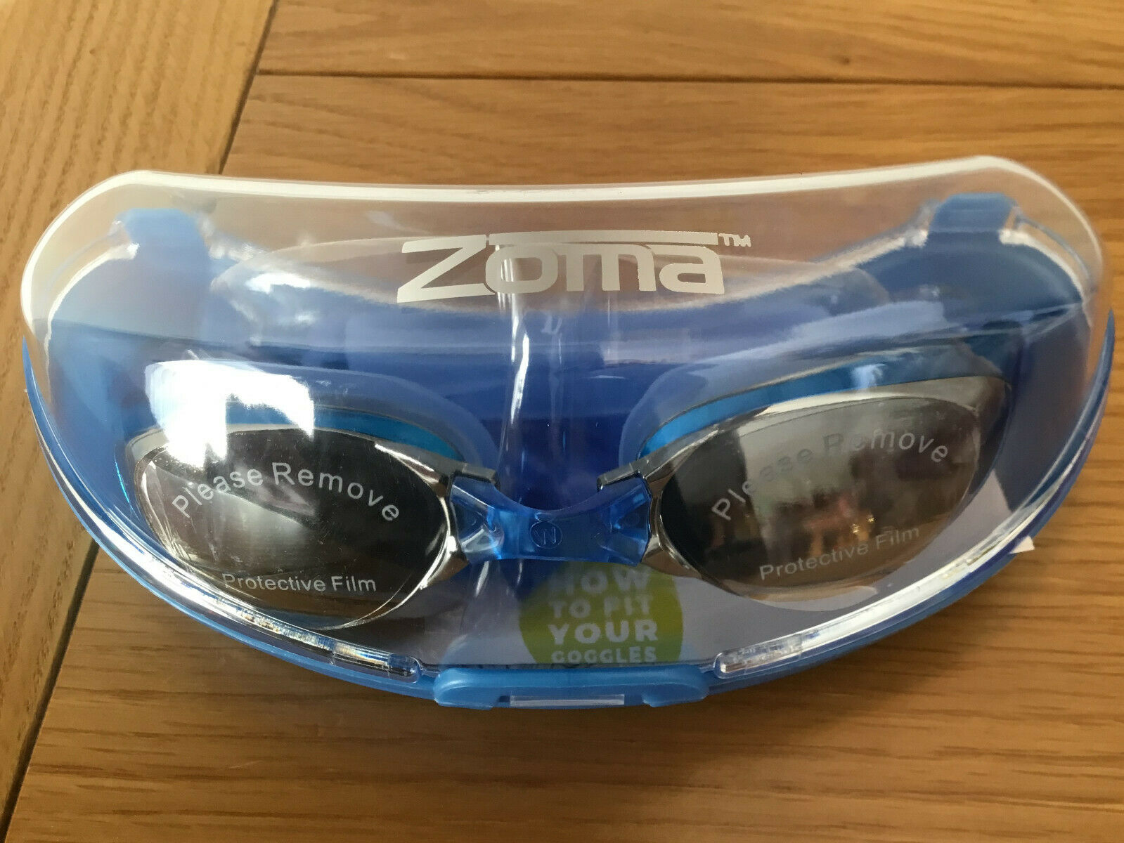 ZOMA Blue Anti Fog Swimming Goggles-Mirror Lenses-Adjustable Width ...