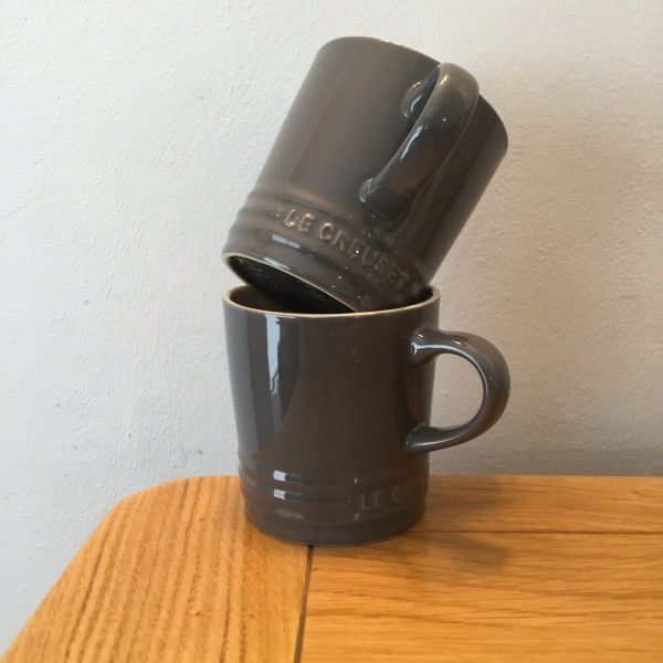 2 x Le Creuset Grey Stoneware Cappuccino Cup 200 ml