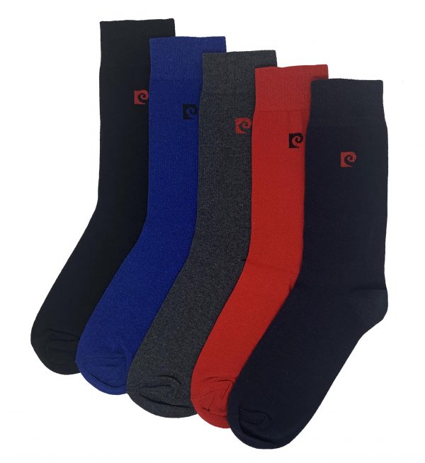Pierre Cardin Plain Fashion Coloured Socks - 5 Pairs - UK Size 7-11 (385)
