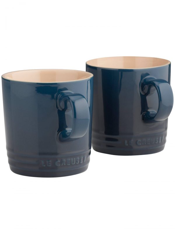 2 x Le Creuset Ink Blue Stoneware Cappuccino Mug 200 ml
