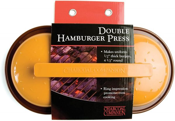Charcoal Companion Yellow & Brown Double Hamburger Press