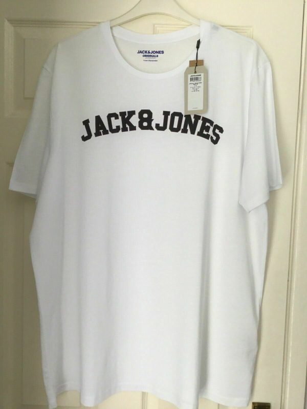 JACK & JONES Men's JORCHOL TEE SS White Crewe Neck -UK 1XL