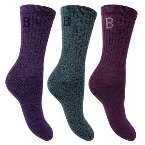 Bramble Ladies- All Terrain Purple Mix Socks 3 Pairs U.K. Size 4-7 (175)
